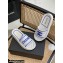Chanel Logo Woven Slides Mules White/Blue 2022
