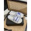 Chanel Logo Woven Slides Mules White/Blue 2022