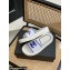Chanel Logo Woven Slides Mules White/Blue 2022