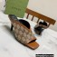 Gucci Heel 7.5cm Open-toe Sandals Pumps GG Crystals Canvas Brown 2022