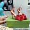 Gucci Heel 10.5cm Metallic Leather Sandals Red 2022