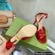 Gucci Heel 10.5cm Metallic Leather Sandals Red 2022