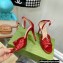 Gucci Heel 10.5cm Metallic Leather Sandals Red 2022