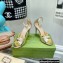 Gucci Heel 10.5cm Metallic Leather Sandals Gold 2022