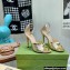 Gucci Heel 10.5cm Metallic Leather Sandals Gold 2022