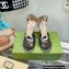 Gucci Heel 10.5cm Metallic Leather Sandals Gun Color 2022