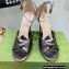 Gucci Heel 10.5cm Metallic Leather Sandals Gun Color 2022