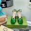Gucci Heel 10.5cm Metallic Leather Sandals Green 2022