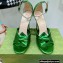 Gucci Heel 10.5cm Metallic Leather Sandals Green 2022
