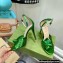 Gucci Heel 10.5cm Metallic Leather Sandals Green 2022