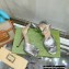 Gucci Heel 10.5cm Metallic Leather Sandals Silver 2022