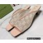 Gucci Heel 3cm Open-toe Sandals GG Crystals Mesh Nude 2022