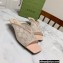 Gucci Heel 3cm Open-toe Sandals GG Crystals Mesh Nude 2022