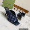 Gucci Heel 7.5cm Open-toe Sandals Pumps GG Crystals Mesh Blue 2022