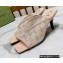 Gucci Heel 7.5cm Open-toe Sandals Pumps GG Crystals Mesh Nude 2022