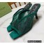 Gucci Heel 7.5cm Open-toe Sandals Pumps GG Crystals Mesh Green 2022