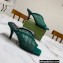 Gucci Heel 7.5cm Open-toe Sandals Pumps GG Crystals Mesh Green 2022
