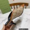 Gucci Heel 7.5cm Open-toe Sandals Pumps GG Crystals Canvas Beige 2022