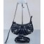 Balenciaga Le Cagole Mini Purse With Chain Crocodile Embossed With Rhinestones in Black 2022