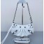 Balenciaga Le Cagole Mini Purse With Chain Crocodile Embossed in White 2022