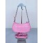 Balenciaga Le Cagole Mini Purse With Chain Crocodile Embossed in Pink 2022