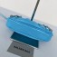 Balenciaga Le Cagole Mini Purse With Chain Crocodile Embossed With Rhinestones in Blue 2022