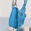 Balenciaga Le Cagole Mini Purse With Chain Crocodile Embossed With Rhinestones in Blue 2022