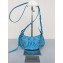 Balenciaga Le Cagole Mini Purse With Chain Crocodile Embossed With Rhinestones in Blue 2022