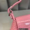 Balenciaga XX Small Flap Bag in crocodile embossed calfskin Pink 2022