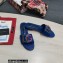 Dolce & Gabbana Iguana-print calfskin Slides with DG Logo Blue 2022