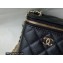 Chanel Caviar Leather Mini Vanity Case with Chain Bag 81186 Black 2022