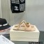 Jimmy Choo Anise Leather flat Sandals Patent Beige 2022