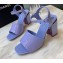 Chanel Heel 7.5cm Patent Leather Sandals Lilac 2022
