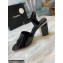 Chanel Heel 7.5cm Patent Leather Sandals Black 2022