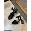 Chanel Heel 7.5cm Patent Leather Sandals Black 2022