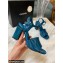 Chanel Heel 7.5cm Patent Leather Sandals Dark Blue 2022