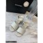 Chanel Heel 7.5cm Patent Leather Sandals White 2022