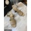 Chanel Heel 7.5cm Patent Leather Sandals Beige 2022