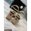Chanel Heel 7.5cm Patent Leather Sandals Beige 2022