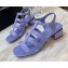 Chanel Heel 4.5cm Patent Leather Sandals Lilac 2022