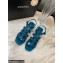 Chanel Heel 4.5cm Patent Leather Sandals Dark Blue 2022
