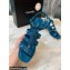 Chanel Heel 4.5cm Patent Leather Sandals Dark Blue 2022
