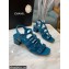 Chanel Heel 4.5cm Patent Leather Sandals Dark Blue 2022