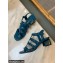 Chanel Heel 4.5cm Patent Leather Sandals Dark Blue 2022
