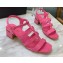 Chanel Heel 4.5cm Patent Leather Sandals Fuchsia 2022