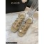 Chanel Heel 4.5cm Patent Leather Sandals Beige 2022