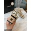 Chanel Heel 4.5cm Patent Leather Sandals Beige 2022