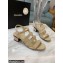 Chanel Heel 4.5cm Patent Leather Sandals Beige 2022