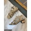 Chanel Heel 4.5cm Patent Leather Sandals Beige 2022