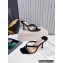 Jimmy Choo Heel 8.5cm Maelie PVC and Leather Thong Mules Black 2022